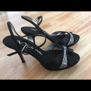 Size 8, black heels with strap